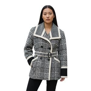 Lavender & honey houndstooth double breasted coat